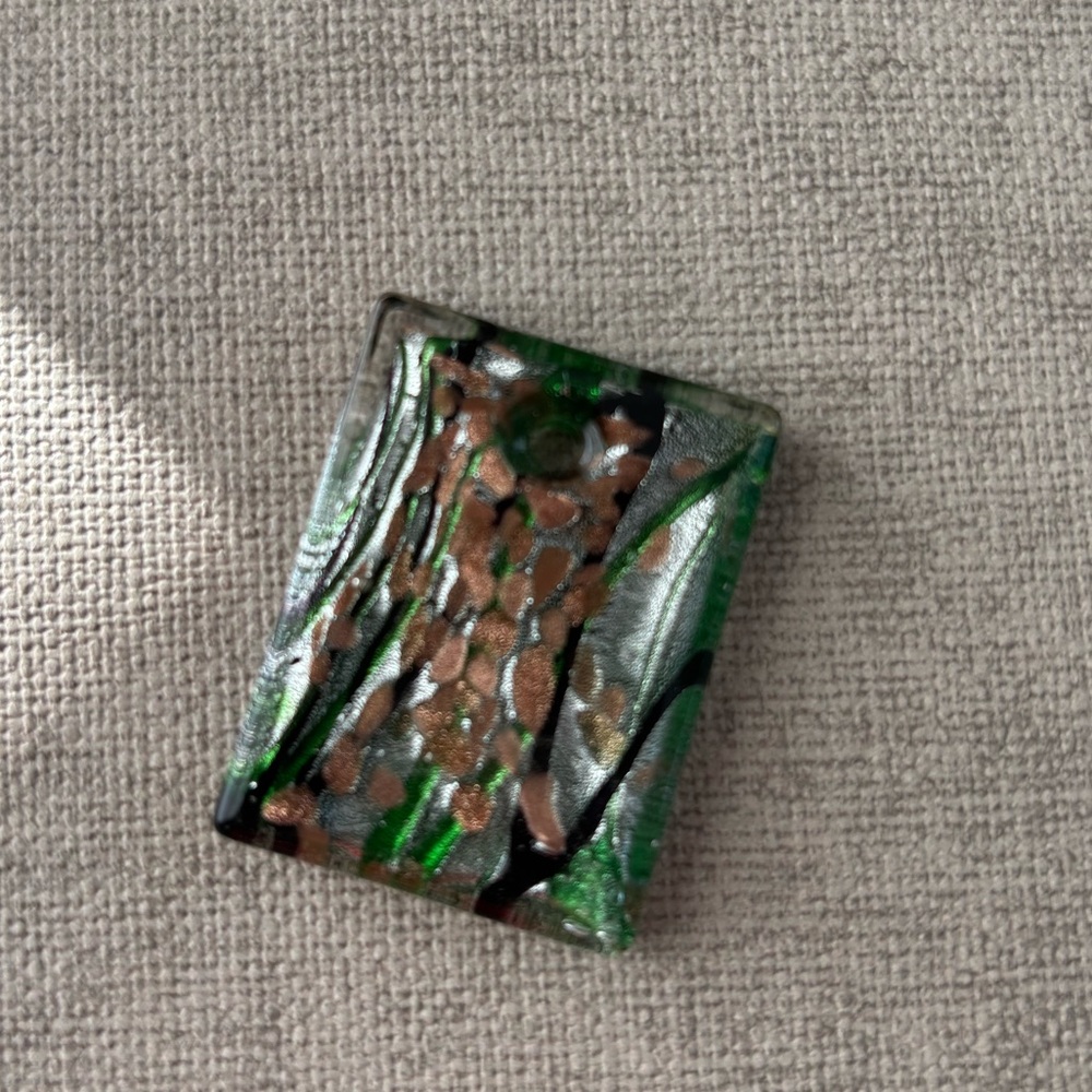 Green and Black Glass Pendant